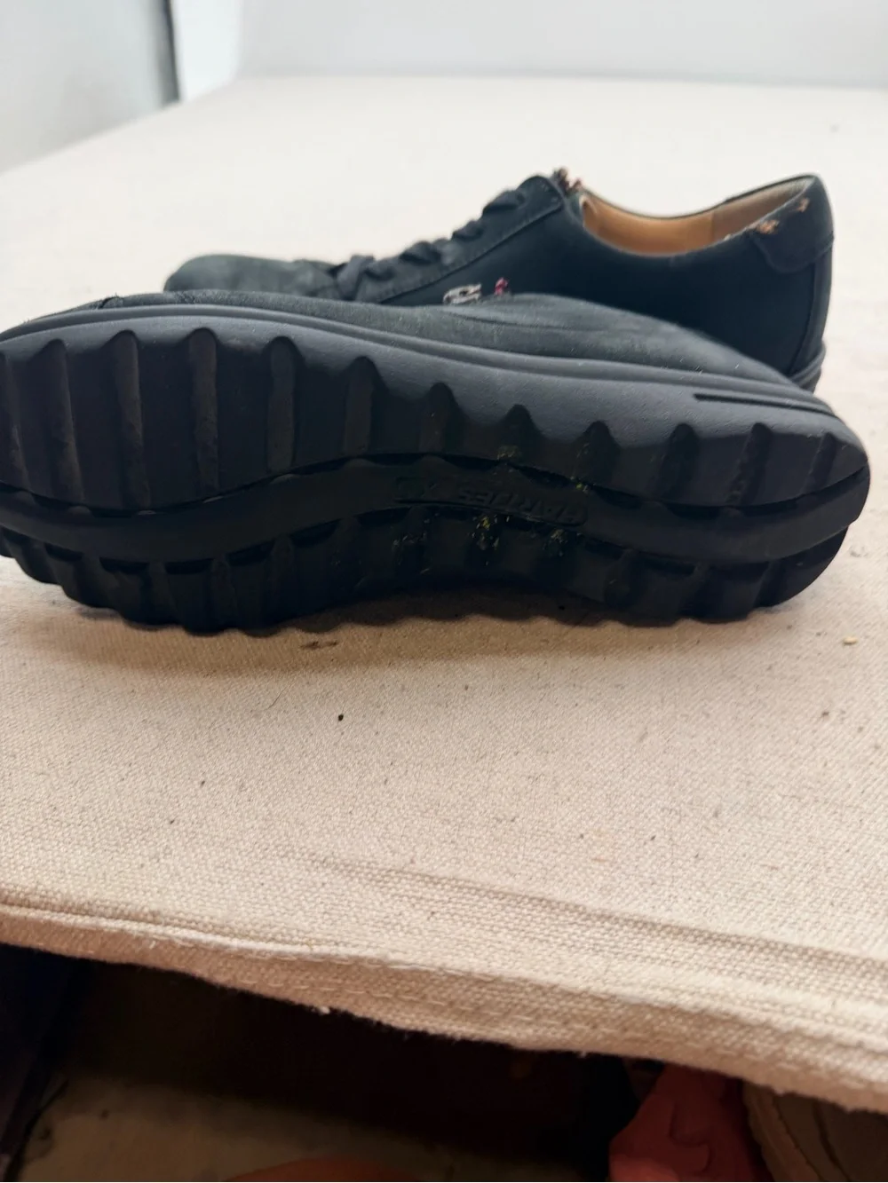 Hartjes Black Suede Casual Lace-Up Sneakers with Side Zip